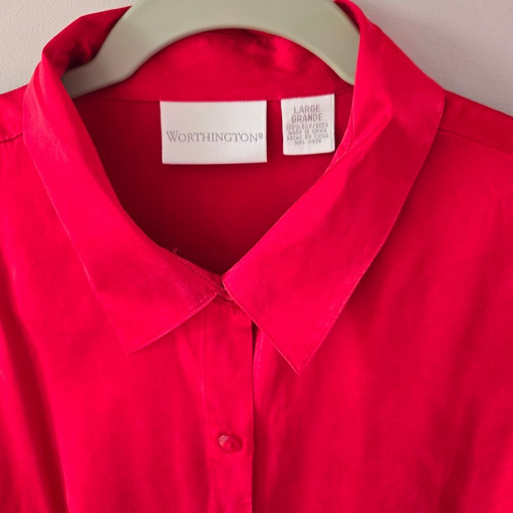 Worthington 100% Silk Red Blouse♥️♥️♥️♥️♥️large